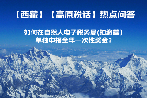 西藏自治區(qū)如何在自然人電子稅務(wù)局(扣繳端）單獨(dú)申報(bào)全年一次性獎(jiǎng)金？