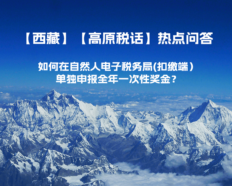 西藏自治區(qū)如何在自然人電子稅務局(扣繳端）單獨申報全年一次性獎金？
